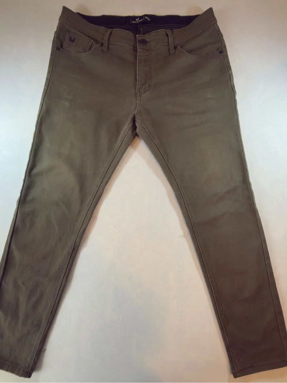 Men's Straight Jeans in Olive Green